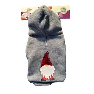 Heart to Tail Dog Cat Pet Sequin Gnome Hoodie Hooded Pullover Sweatshirt XS NWT